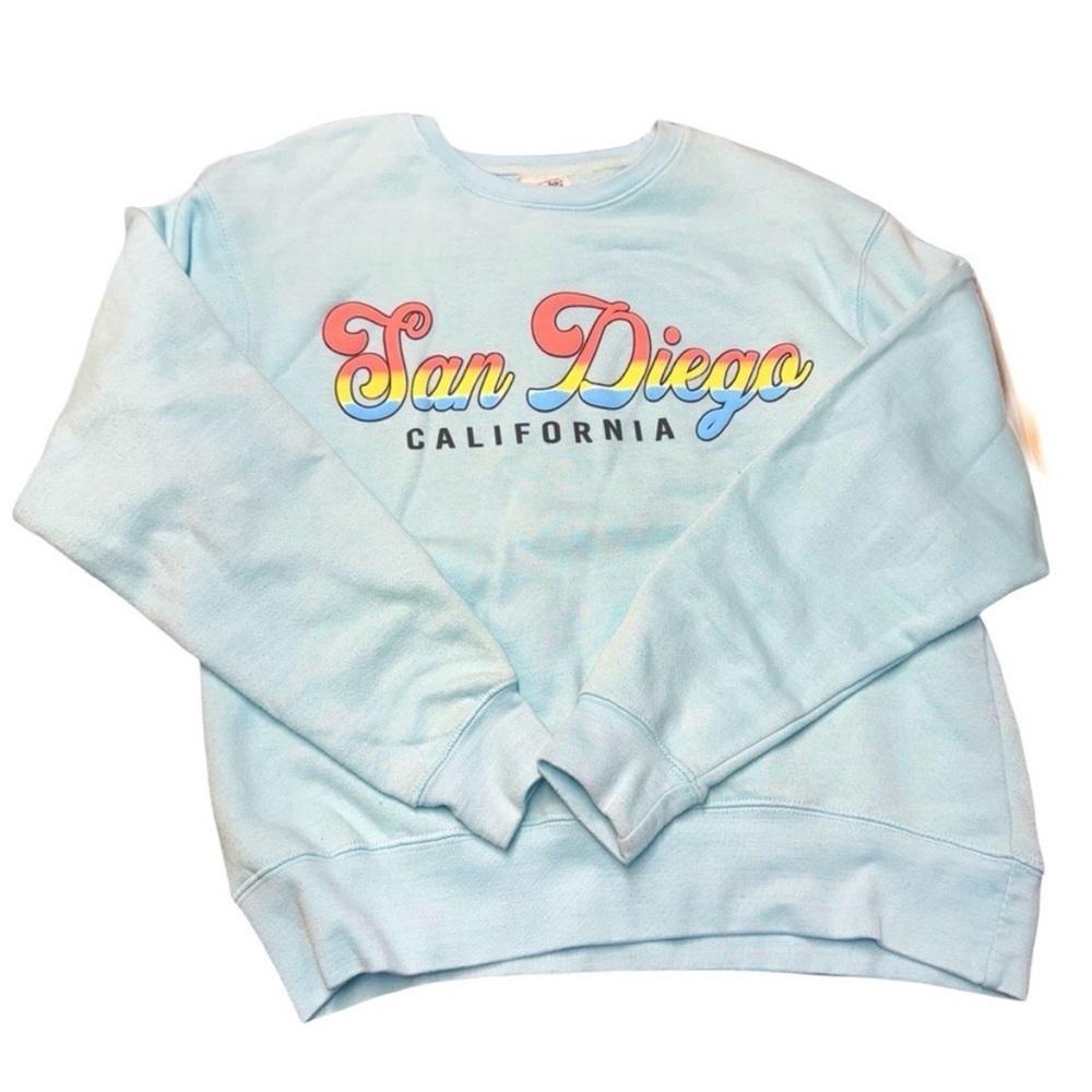 San Diego California Retro Crewneck Sweatshirt mint green blue